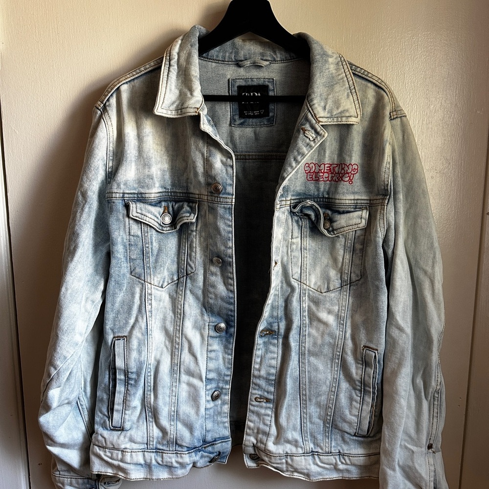 Zara Printed Denim Jacket